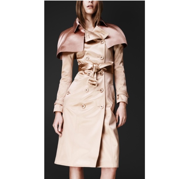 Burberry Jackets & Blazers - WANTED!! Burberry Prorsum satin caped trench coat